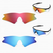 Walleva Fire Red + Ice Blue Polarized Replacement Lenses For Oakley M Frame Sweep Sunglasses